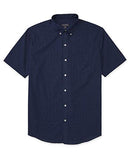 Van Heusen Men's Wrinkle Free Short Sleeve Button Down Check Shirt, Carbon Blue Minicheck, X-Large