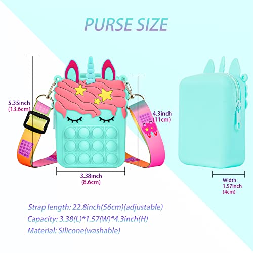Pop Purse for Girls Pop Shoulder Bag , Lovely Sensory Silicone Bag