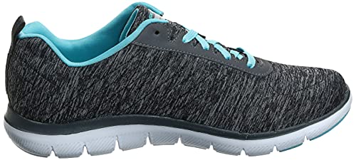 Skechers Women's Flex Appeal 2.0 Fashion Sneaker, black light blue