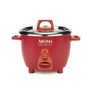 Stainless Rice Cooker & Warmer with Uncoated Inner Pot, 6-Cup(cooked)Red