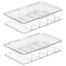 Plastic Hard Shell Stackable Eyeglass Case Storage Organizer, Hinged Lid