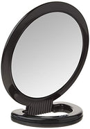 Plastic Handheld Mirror – Magnifying 2-Sided Vanity Mirror with Folding Circle Handle