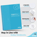 Graph Paper Notebooks Spiral Quad Ruled Grid Notebook Heavy Duty White Paper