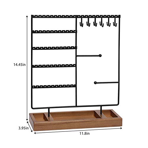 Earring Holder,5-Tier Ear Stud Holder with Wooden Tray,Jewelry Organizer