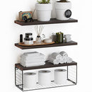 Floating Shelves Wall Mounted, Rustic Wood Bathroom Shelves Over Toilet with Paper