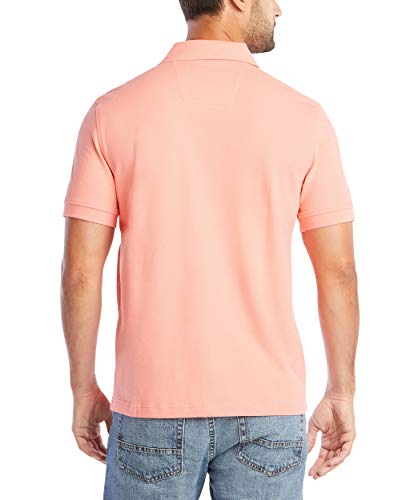 Men's Short Sleeve Solid Stretch Cotton Pique Polo Shirt, Pale Coral