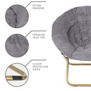 Milliard Cozy Chair/Faux Fur Saucer Chair for Bedroom/X-Large (Grey)