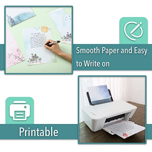 Stationery Writing Paper with Envelopes, 30 Letter Writing Paper+18 Envelopes, Stationary