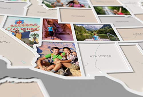 50 States USA Photo Map - Frame Optional - Made in America