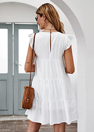 Women’s Summer Mini Dress Sleeveless Ruffle Loose Fit