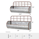 Farmhouse Galvanized Wall Basket Decor Bathroom Storage Bin Organizer Set of 2