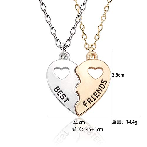Best Friend Necklaces BFF Gifts for 2 Matching Heart Best Friends Forever Necklaces Set