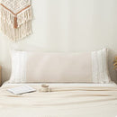 Boho Body Pillow Cover of 1, Boho Decorative Pillow for Bed with Pocket Closure Beige