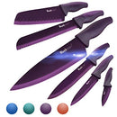 Purple Professional Kitchen Knife Chef Set, Kitchen Knife Set Stainless Steel