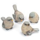 Raz Soft Blue Textured Bird 2 x 2.5 Resin Decorative Tabletop Figurine Set 4
