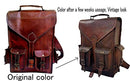 convertible leather 15.6" laptop bag backpack messenger bag office briefcase