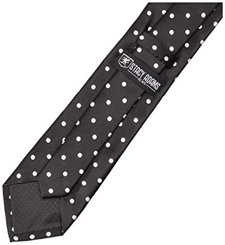 Men's Satin Dot Tie Set, Black/White, One Size