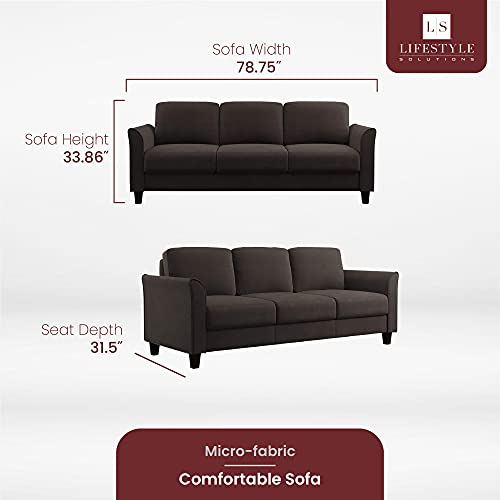 Lifestyle Solutions Watford Love Seats, 78.8" W x 31.5" D x 33.9" H, Coffee