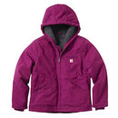 Carhartt Girls' Big Sherpa Lined Jacket Coat, Sierra Plum Caspian, Small