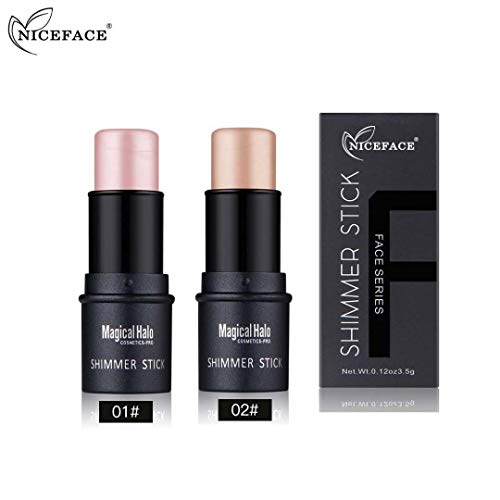 Highlighter Stick, Shimmer Cream Powder Waterproof Light Face Cosmetics