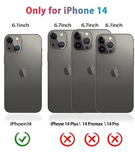 iPhone 14 Case [Shockproof] [Dropproof] [Tempered Glass Screen + Camera Lens Protector],
