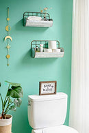 Farmhouse Galvanized Wall Basket Decor Bathroom Storage Bin Organizer Set of 2