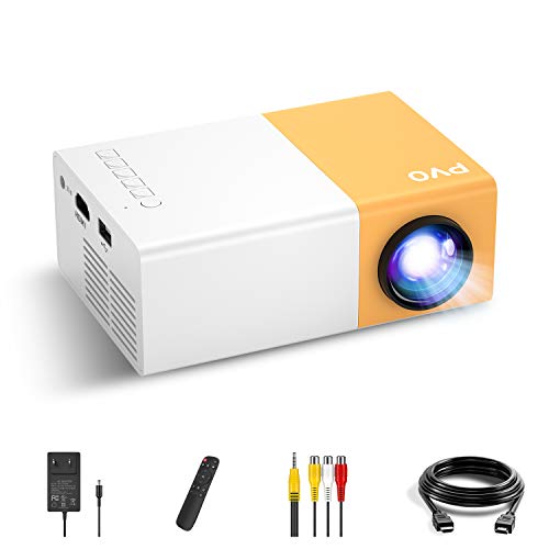 Mini Projector, PVO Portable Projector for Cartoon, Kids Gift, Outdoor Movie Projector