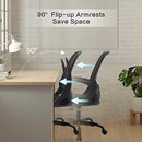 Desk Chair with Adjustable Height, Swivel Computer Rolling Task Chair with Flip-up Arms