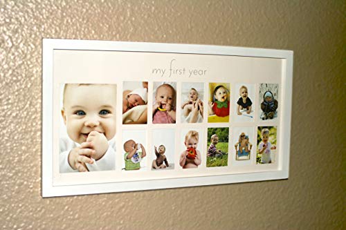 Baby's First Year Frame | Collage Frame For Baby In White | 12 Month Picture Frame