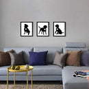 Black and White Wall Art Prints Bedroom Animal Cute Posters Dog Artwork Set of 3