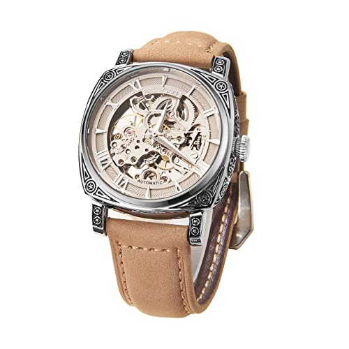 Automatic Watches for Men Mechanical Men's Watches Leather Strap