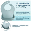 Set of 3 Cute Silicone Baby Bibs for Babies & Toddlers (10-72 Months) Waterproof, Soft