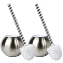 Toilet Brush with Holder -2pc Stainless Steel Toilet Scrubber,Toilet Brushes for Bathroom