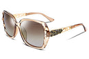 Polarized Women Square Sunglasses Sparkling Composite Shiny Frame