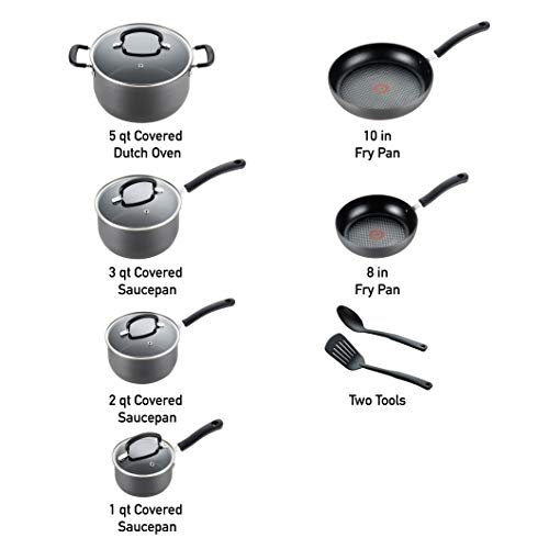 Ultimate Hard Anodized Nonstick 12 Piece Cookware Set, Dishwasher Safe Pots and Pans