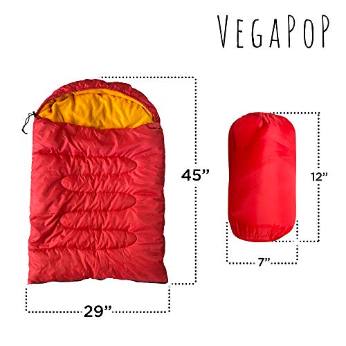 Vegapop Red Dog Sleeping Bag for Large or Medium Dogs with Storage Bag