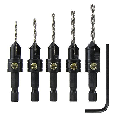 Snappy Tools Quick-Change 5-Pc. Countersink Drill Bit Set. Proudly Made in the USA.