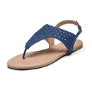 Women's Rhinestone Casual Wear Cute Gladiator Flat Sandals Beach Dressy T-Strap