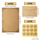 60pcs Antique Envelopes and Stationary Paper Set, 4.9x6.9inch 12pcs and 24pcs Antique