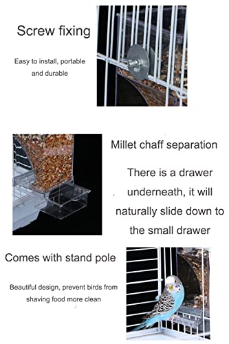 Automatic Bird Feeder,No Mess Bird Feeder,Bird Cage Feeder Bird Cage Accessories for Parakeet Canary Cockatiel Finch