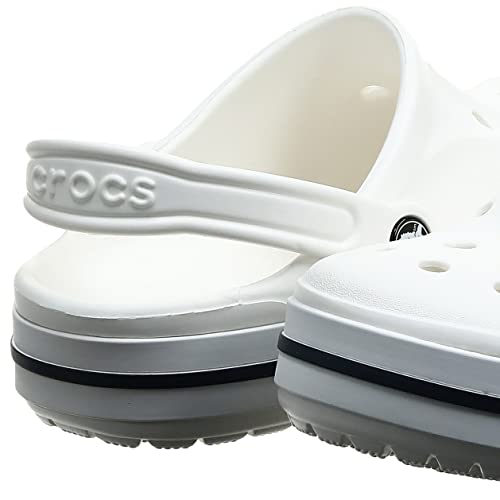 Crocs Unisex-Adult Bayaband Clogs, White/Navy, 6 Men/8 Women