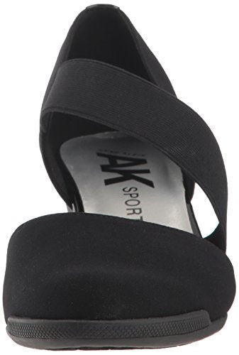 AK Sport Women's Tara Wedge Pump, Black/Multi Stretch Fabric, 7 M US