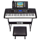 61 Key Keyboard Piano With LCD Display Kit, Keyboard Stand, Piano Bench, Headphones