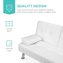 Best Choice Products Faux Leather Upholstered Modern Convertible Folding Futon