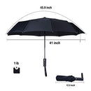 2 Packs Travel Umbrella Windproof Auto Open & Close Collapsible Folding Small Compact