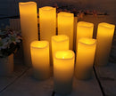 Flameless Candles Battery Operated Candles 4" 5" 6" 7" 8" 9" Set of 9 Ivory LED Candles