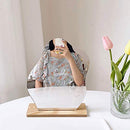 Acrylic Makeup Mirror for Desk with Stand-Aesthetic Desk Decor Vanity Mirror
