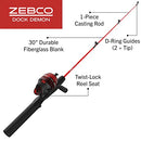 Dock Demon Spincast Reel and Fishing Rod Combo, Durable Fiberglass Rod