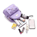 Girls Bowknot Cute Leather Backpack Mini Backpack Purse for Womens Gold Pink