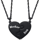 Mother and Son Heart Matching Necklace Set for 2 - Son to Mom Mother